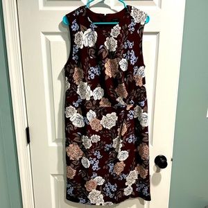 Burgundy/Wine Floral Sheath Dress